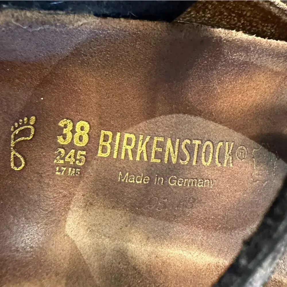 Birkenstock Women’s 38 (7) Black and Silver Thong Style Sandals